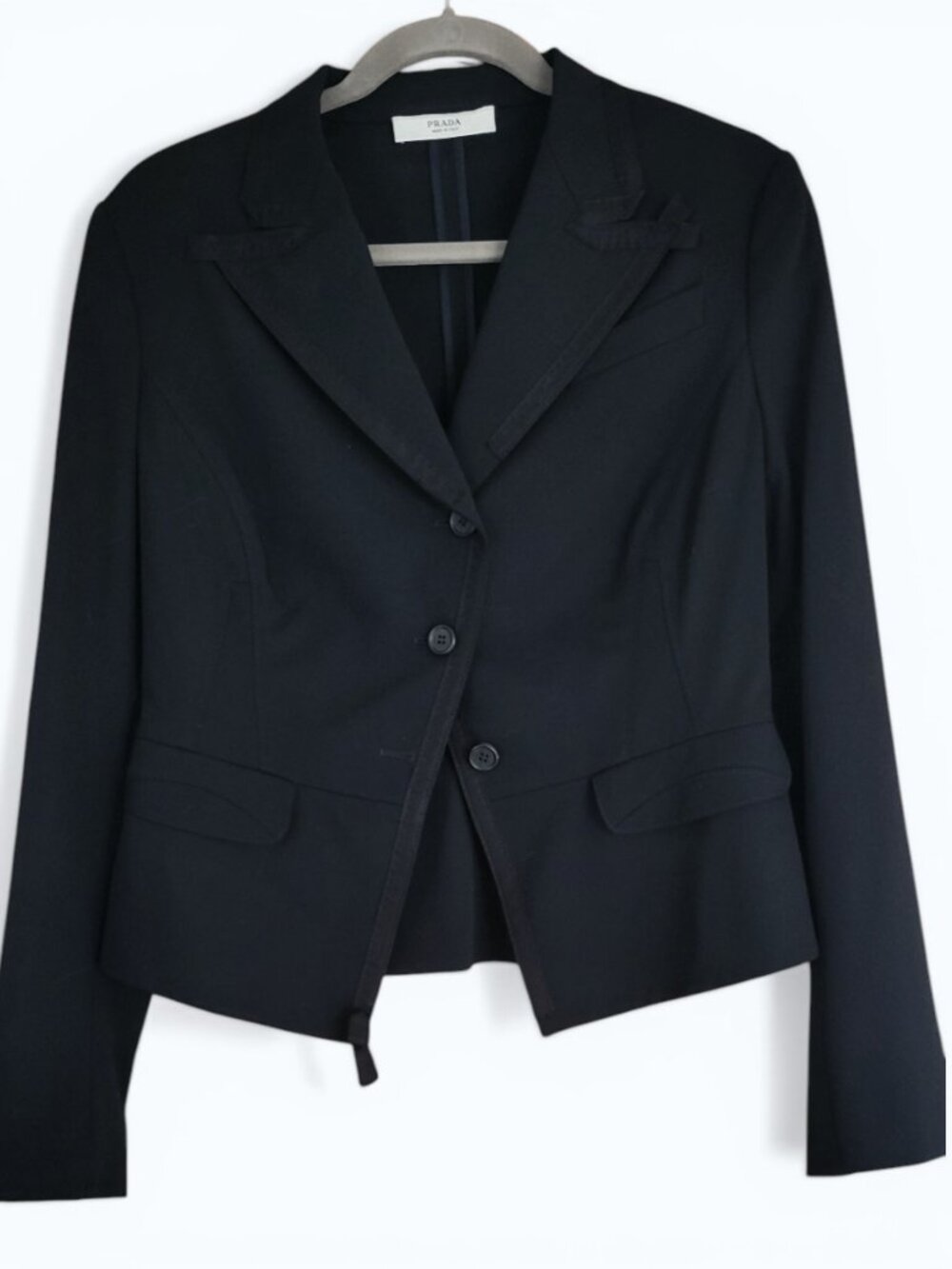 Prada Vintage Wool Blazer Black Academia Whimsygoth Designer Feminine